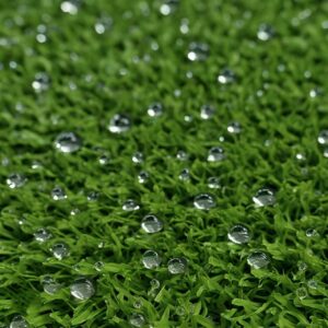Water-droplets-sparkling-on-clean-artificial-grass.