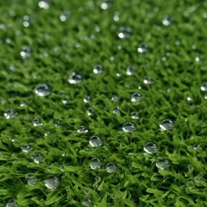 Water-droplets-sparkling-on-clean-artificial-grass.